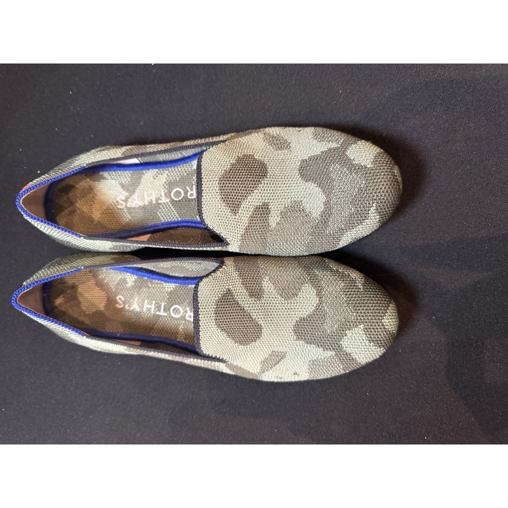 Rothy's The Loafer Womens 7.5 Green Camo Knit Slip On Flats Comfort Shoes - Picture 3 of 10
